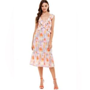 Collective Concepts Open Back Pastel Watercolor Dress NWT